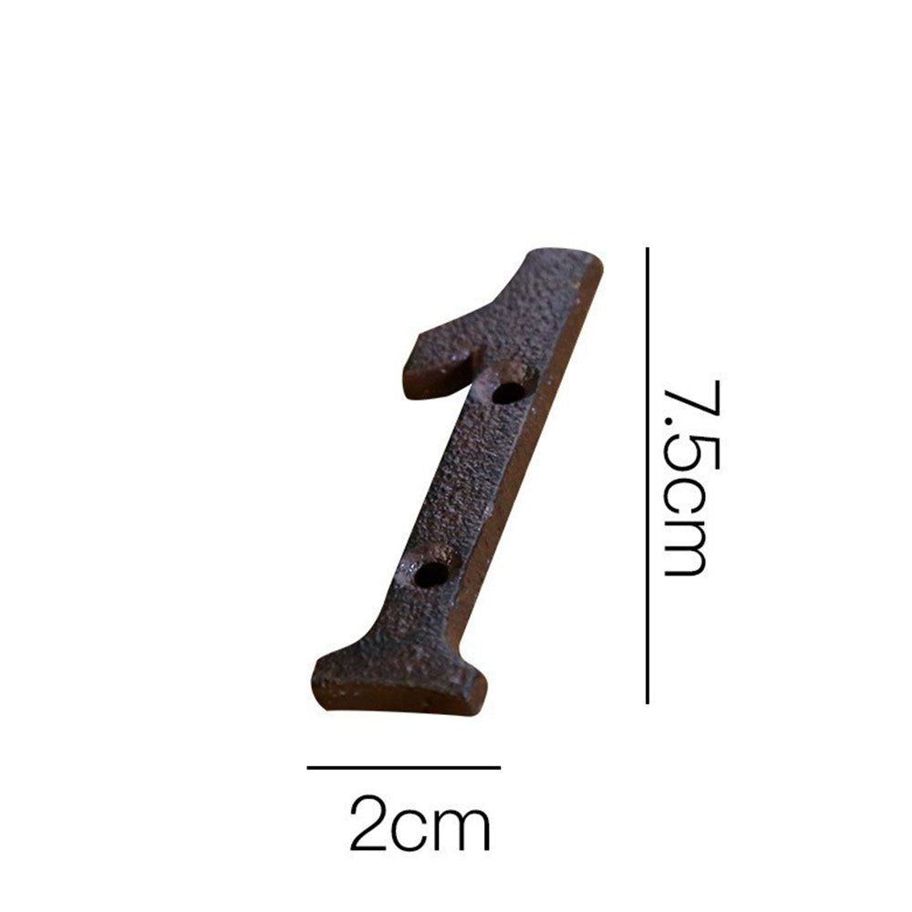 3 Inch Antique Cast Wrought Iron House Door Numbers