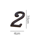 3 Inch Antique Cast Wrought Iron House Door Numbers
