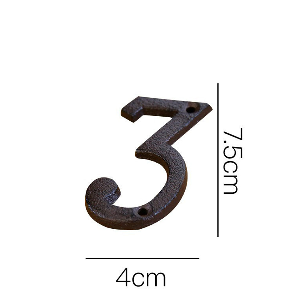 3 Inch Antique Cast Wrought Iron House Door Numbers
