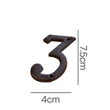 3 Inch Antique Cast Wrought Iron House Door Numbers