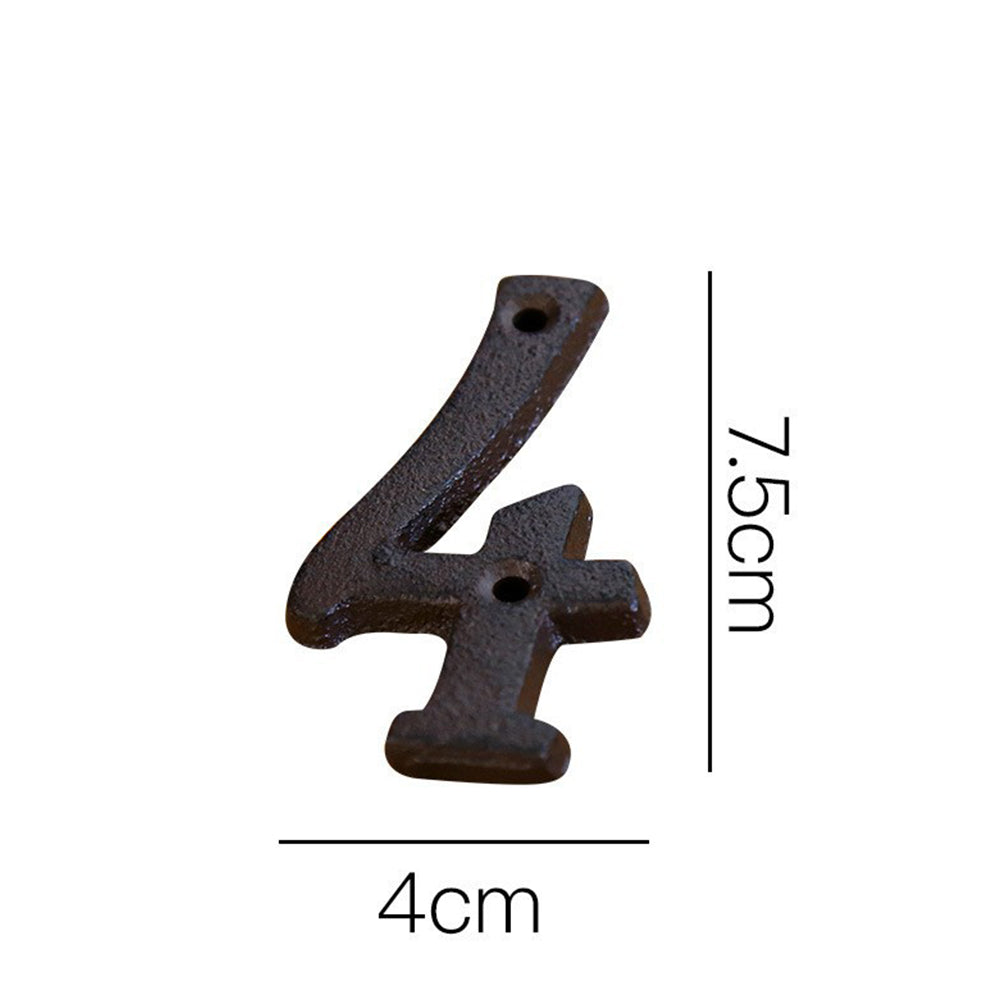 3 Inch Antique Cast Wrought Iron House Door Numbers