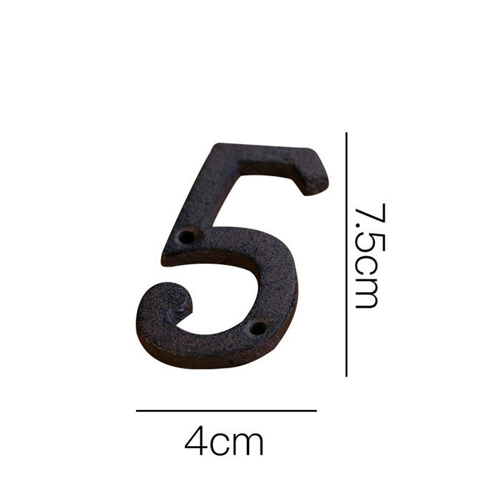 3 Inch Antique Cast Wrought Iron House Door Numbers