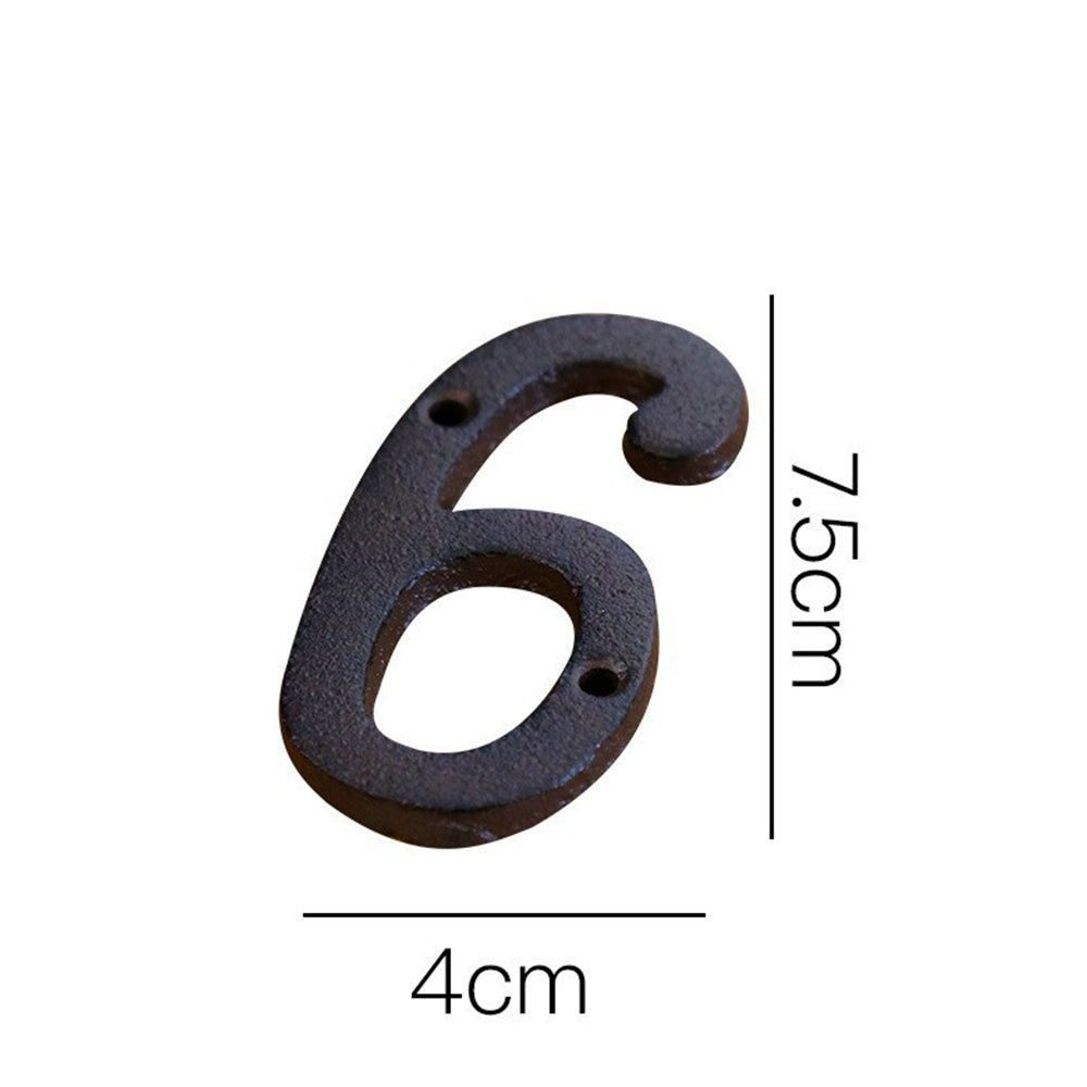 3 Inch Antique Cast Wrought Iron House Door Numbers
