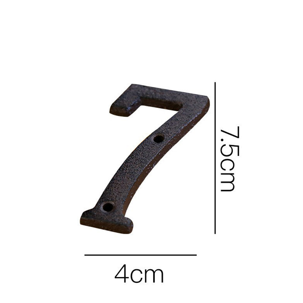 3 Inch Antique Cast Wrought Iron House Door Numbers