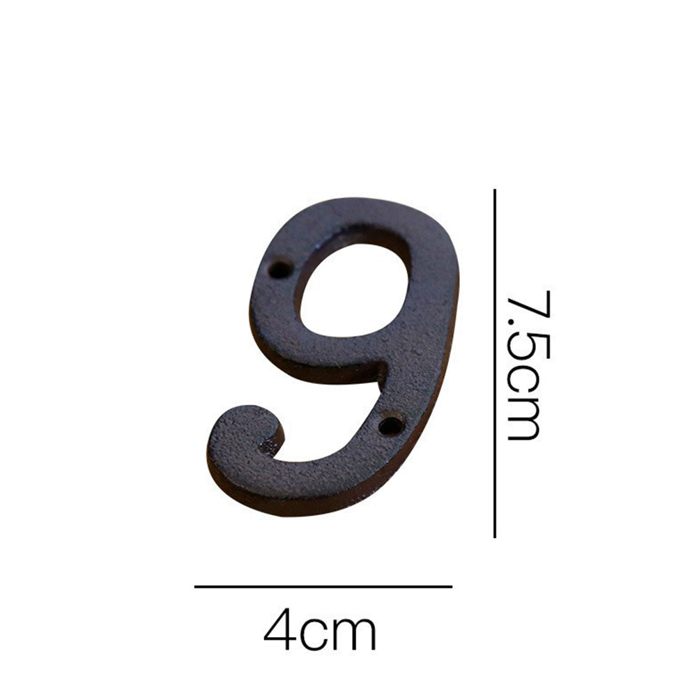 3 Inch Antique Cast Wrought Iron House Door Numbers