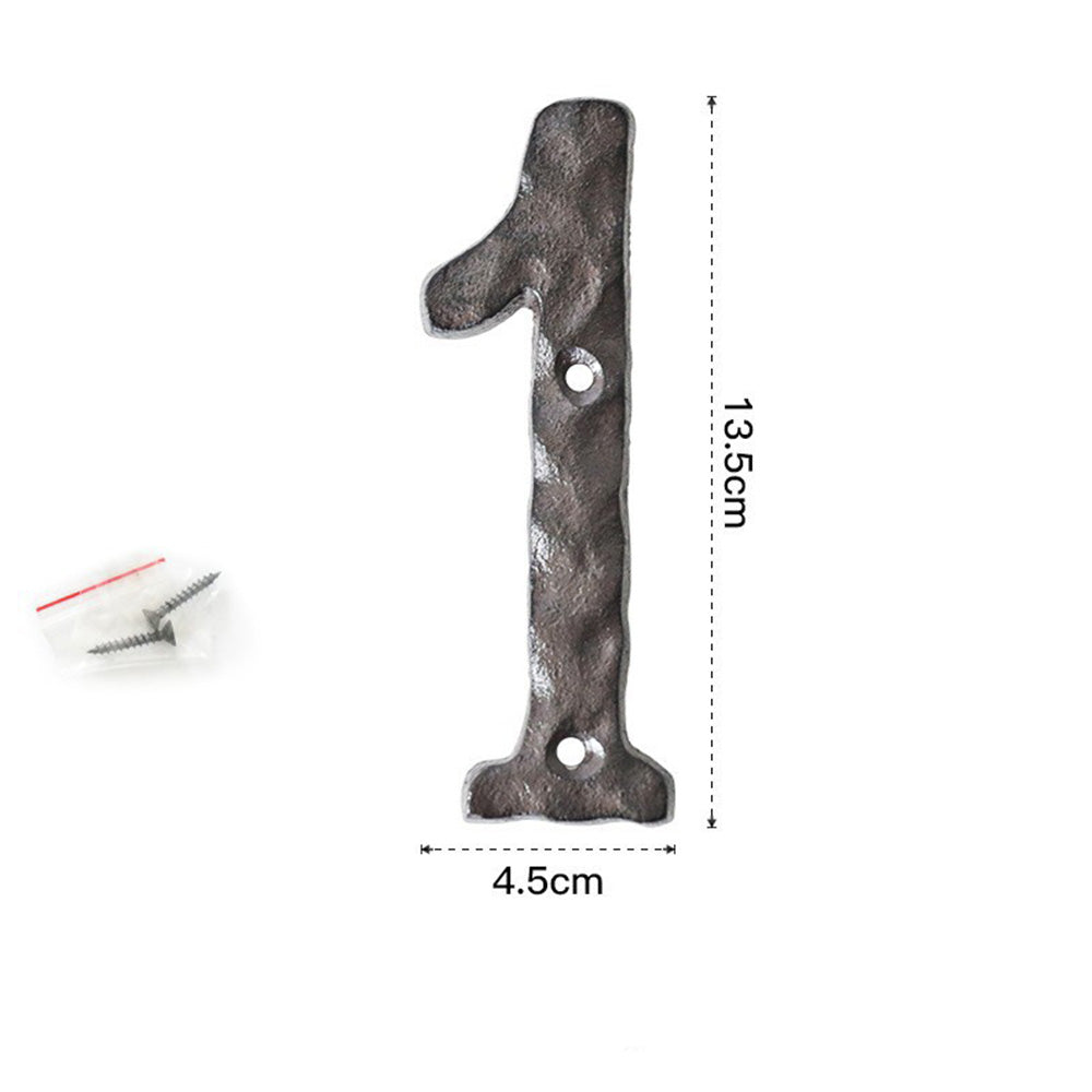 5 Inch Antique Cast Wrought Iron House Door Numbers