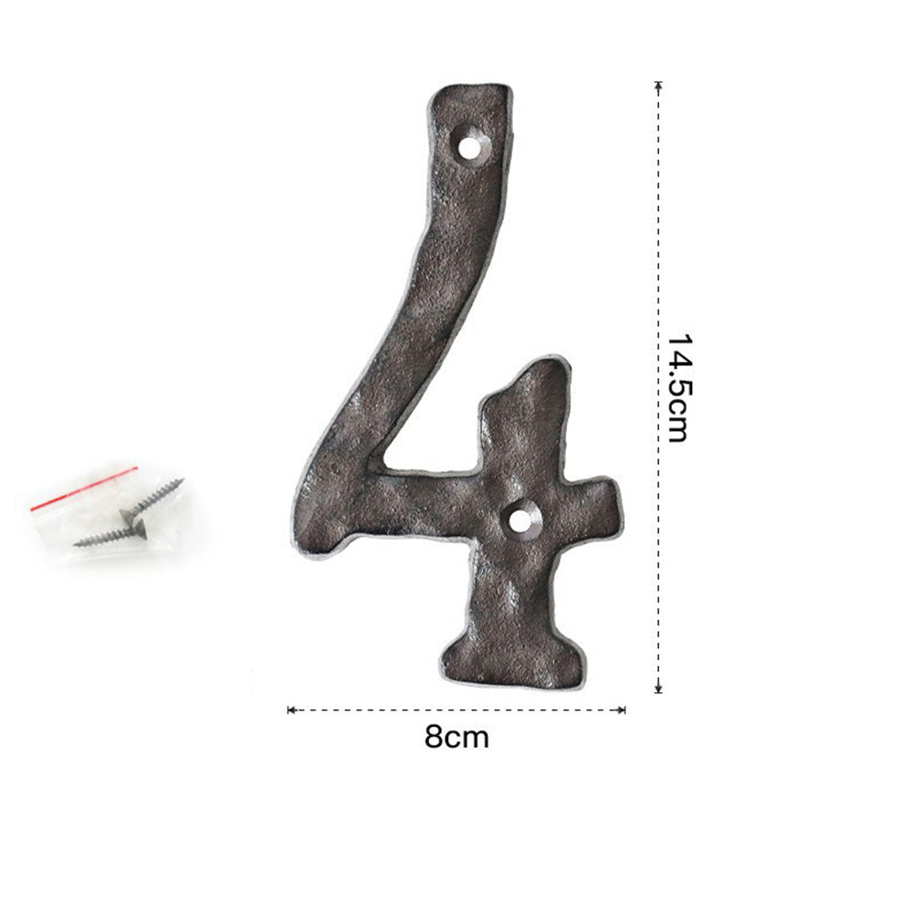 5 Inch Antique Cast Wrought Iron House Door Numbers