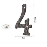5 Inch Antique Cast Wrought Iron House Door Numbers