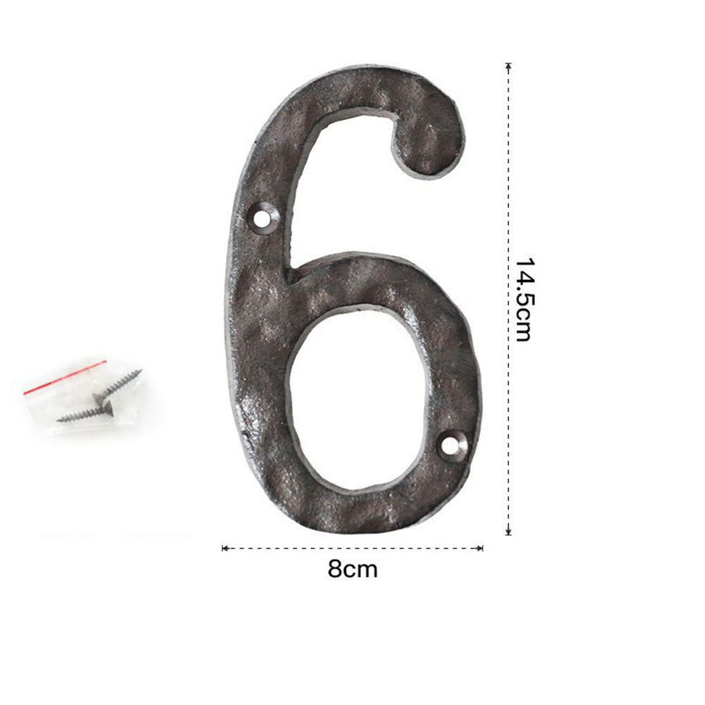 5 Inch Antique Cast Wrought Iron House Door Numbers