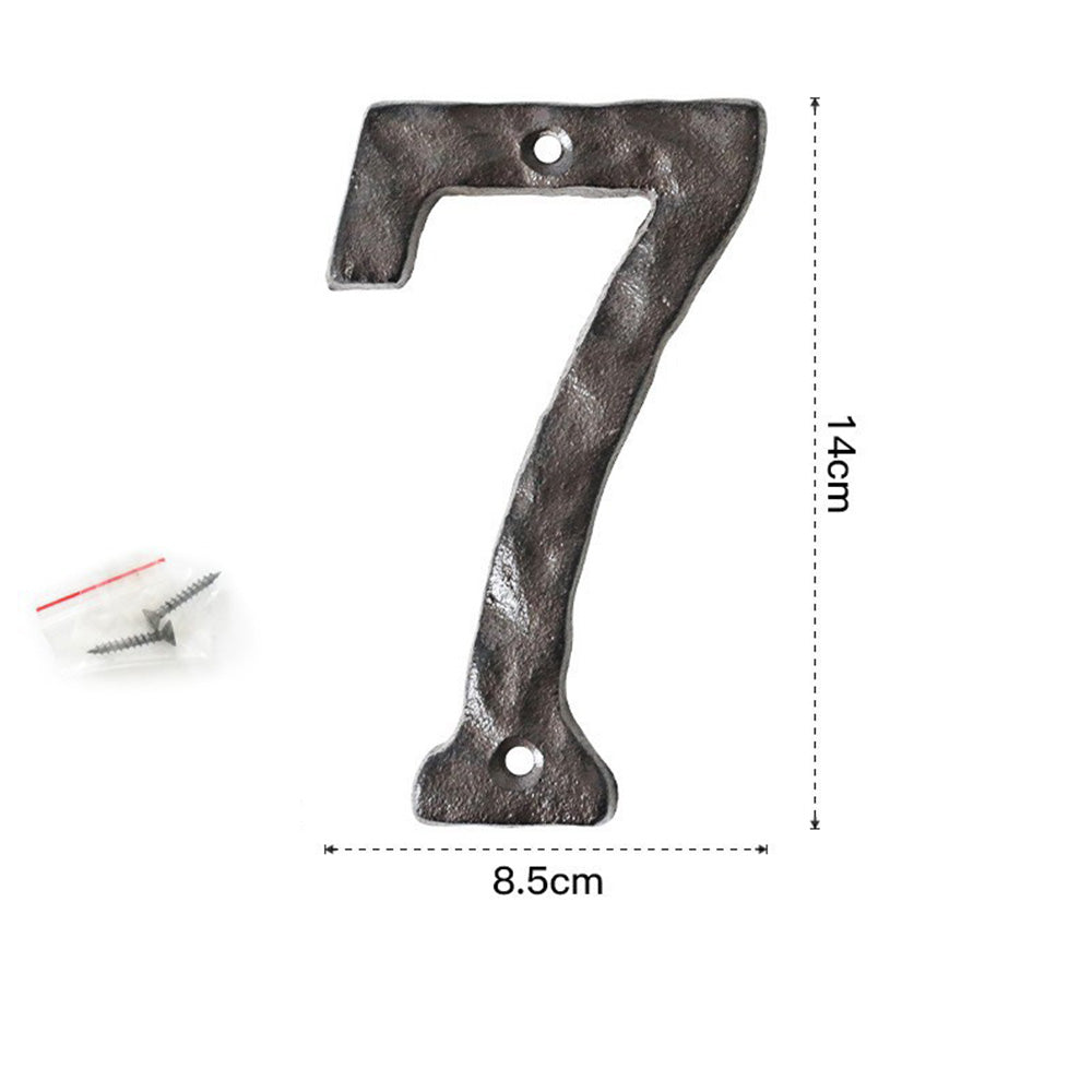 5 Inch Antique Cast Wrought Iron House Door Numbers