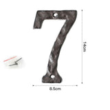 5 Inch Antique Cast Wrought Iron House Door Numbers