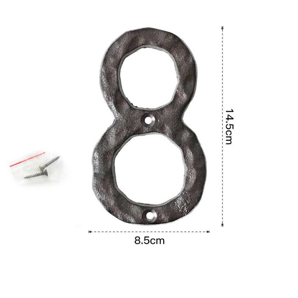 5 Inch Antique Cast Wrought Iron House Door Numbers