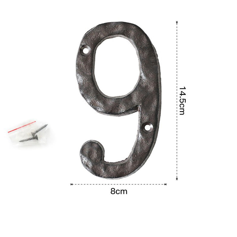 5 Inch Antique Cast Wrought Iron House Door Numbers
