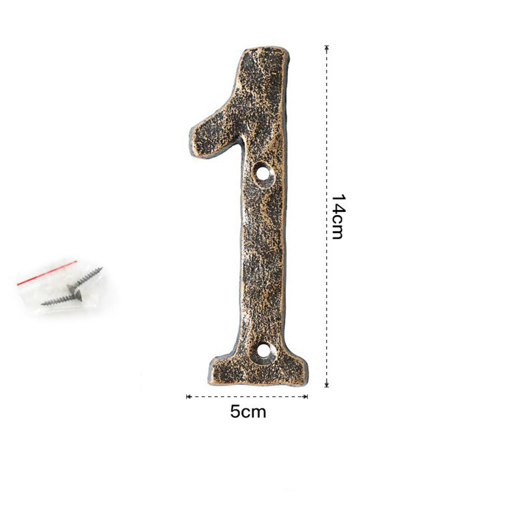 5 Inch Antique Cast Wrought Iron House Door Numbers