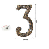 5 Inch Antique Cast Wrought Iron House Door Numbers