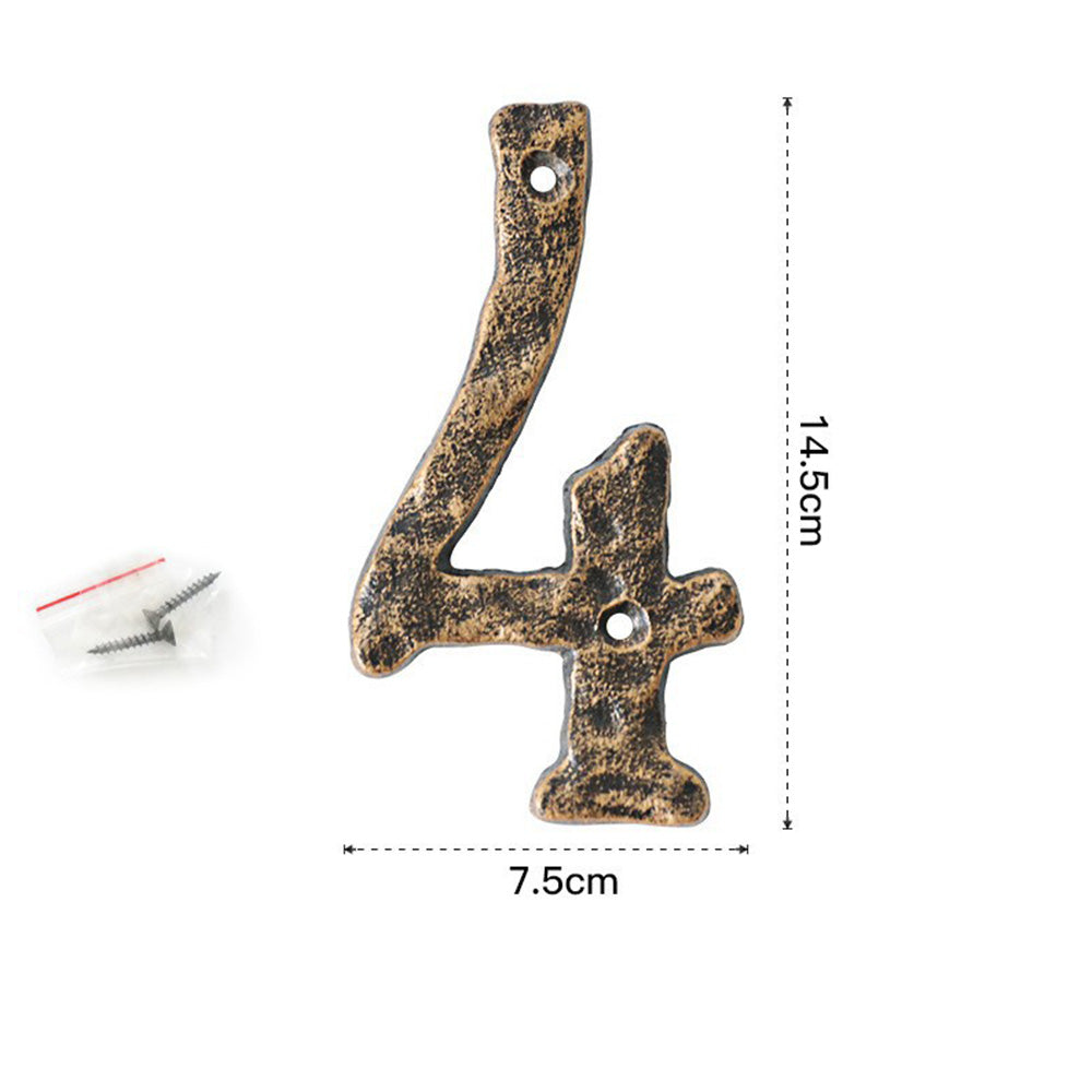 5 Inch Antique Cast Wrought Iron House Door Numbers