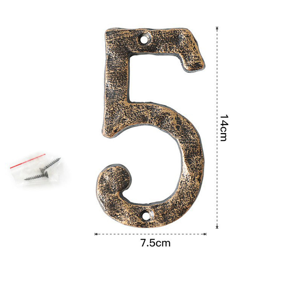 5 Inch Antique Cast Wrought Iron House Door Numbers
