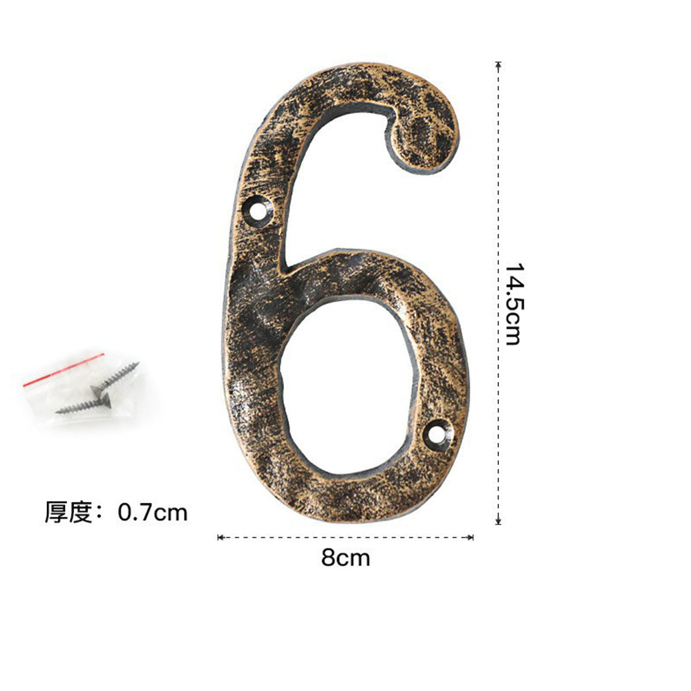 5 Inch Antique Cast Wrought Iron House Door Numbers