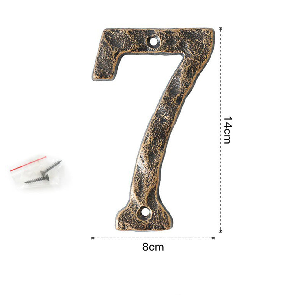 5 Inch Antique Cast Wrought Iron House Door Numbers
