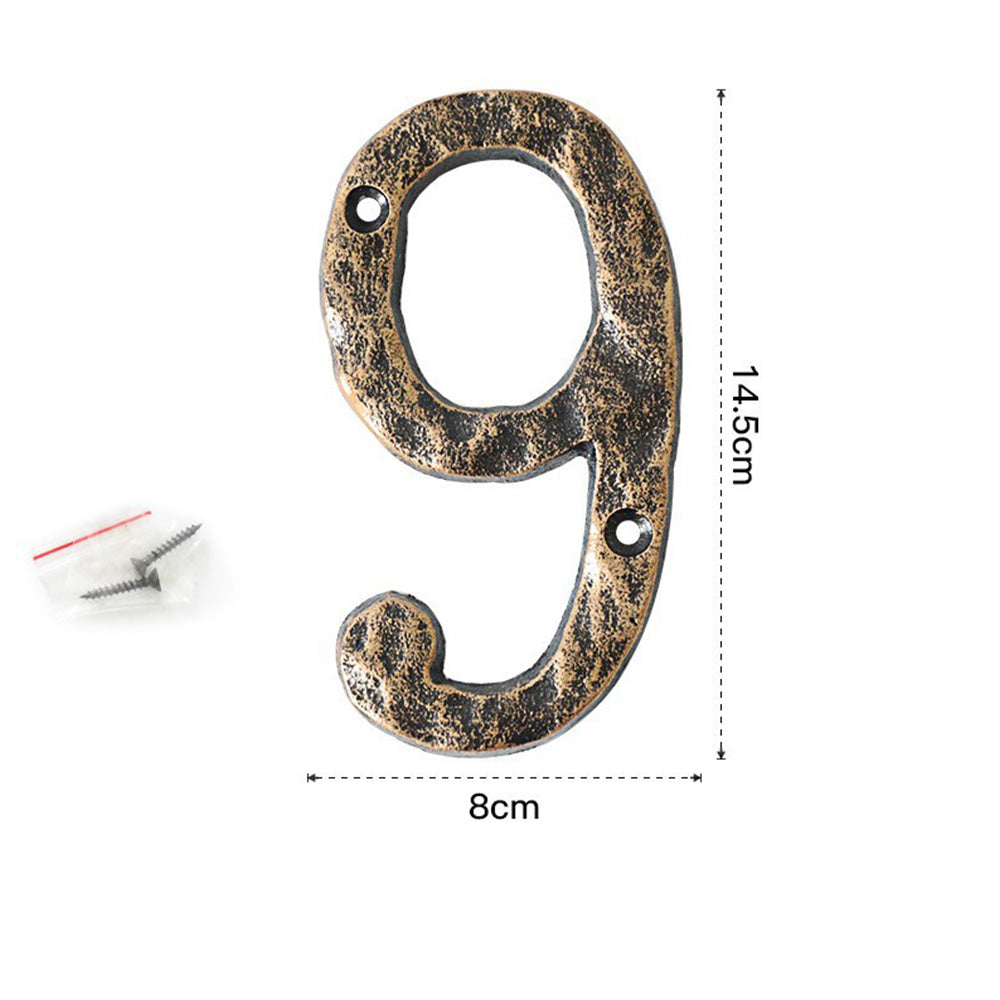 5 Inch Antique Cast Wrought Iron House Door Numbers