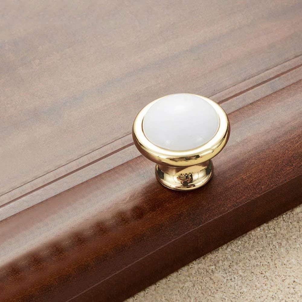 Light Luxury Gold White Creamic Kitchen Door Handles