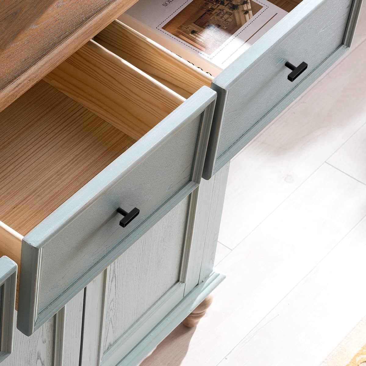 Matte Black Hardware Kitchen Drawer Handles