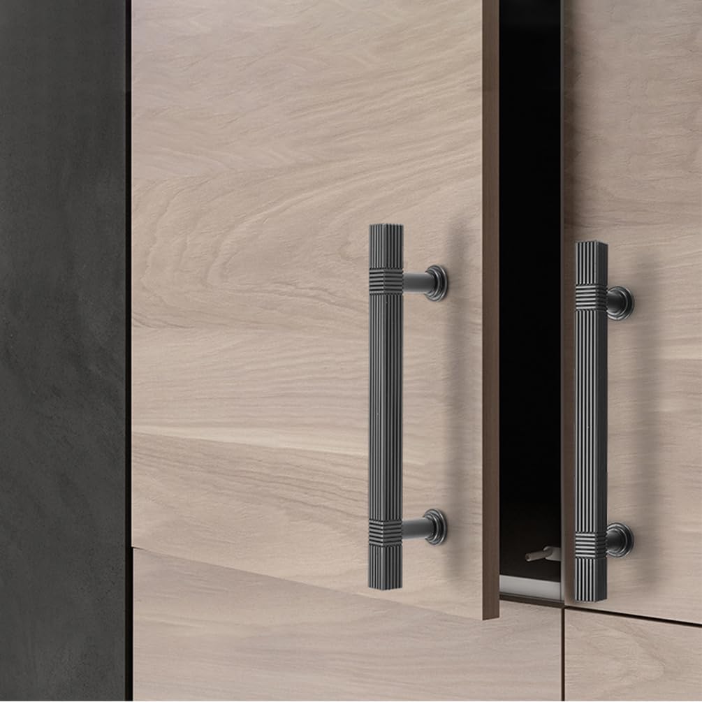 Modern Solid Thickened Zinc Alloy Square Stripe Cabinet and Drawer Handles