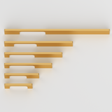 Modern Aluminum Alloy Slimline Gold Cabinet Drawer Handles