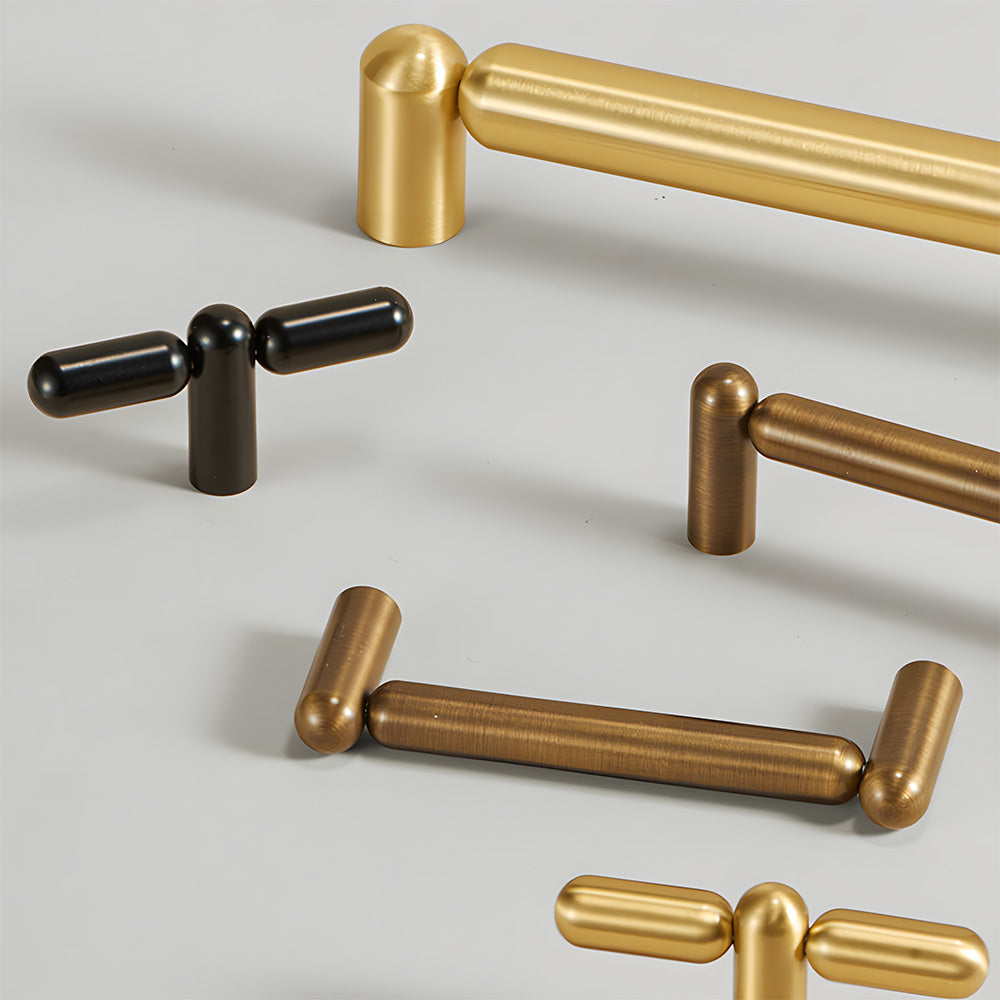 Unique Solid Brass T-Bar Cabinet Pulls