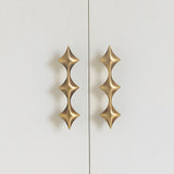 Vintage Antique Bronze Solid Brass Star Kitchen Handles & Knobs