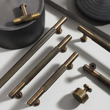 Vintage Lined Aged Bronze Brass Cabinet Pulls