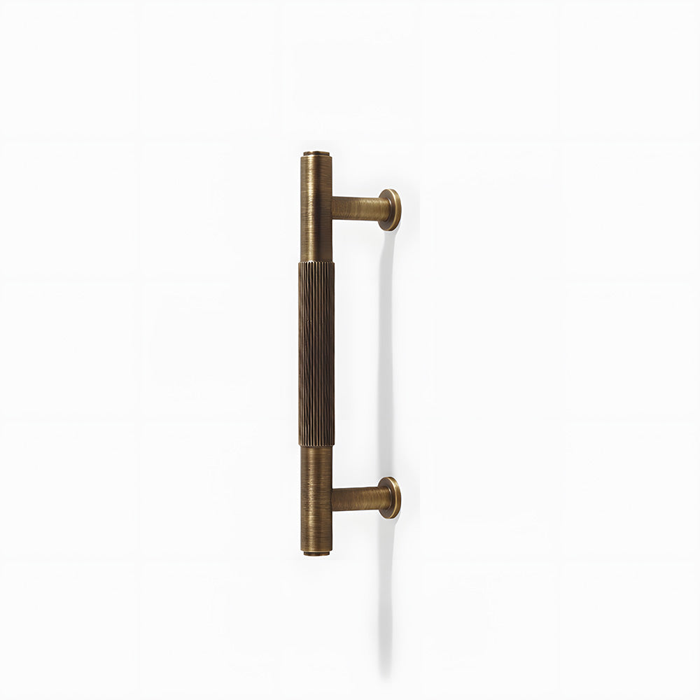Vintage Lined Aged Bronze Brass Cabinet Pulls