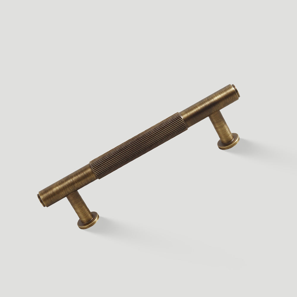 Vintage Lined Aged Bronze Brass Cabinet Pulls