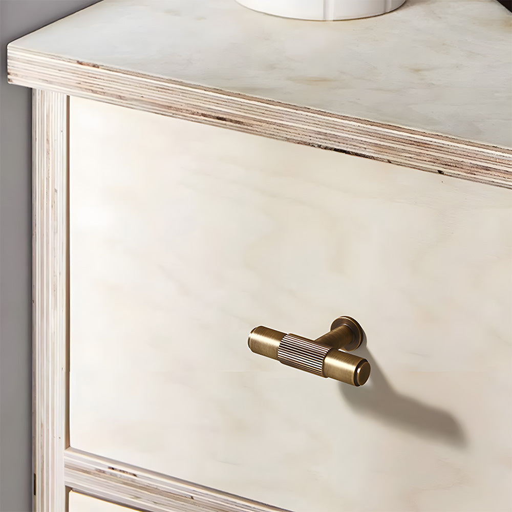 Vintage Lined Aged Bronze Brass Cabinet Pulls