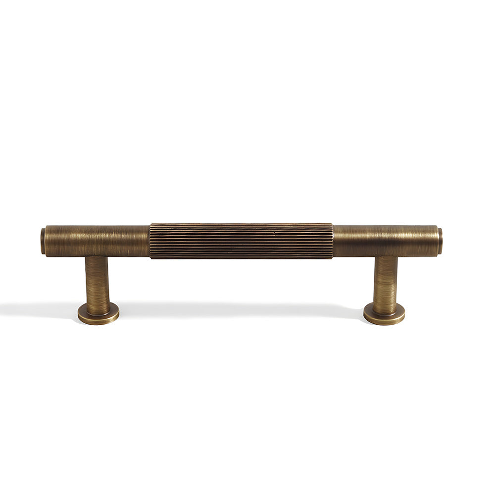 Vintage Lined Aged Bronze Brass Cabinet Pulls