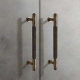 Vintage Lined Aged Bronze Brass Cabinet Pulls
