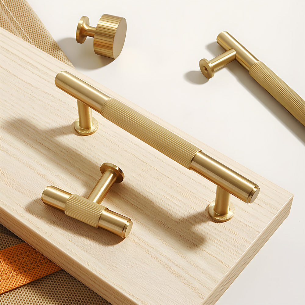 Vintage Lined Aged Bronze Brass Cabinet Pulls