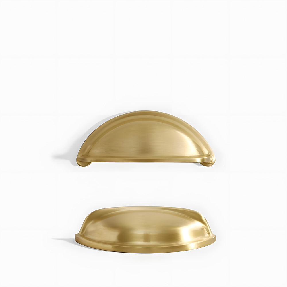 Vintage Shell Solid Brass Bin Cup Pulls For Drawer