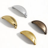 Vintage Shell Solid Brass Bin Cup Pulls For Drawer