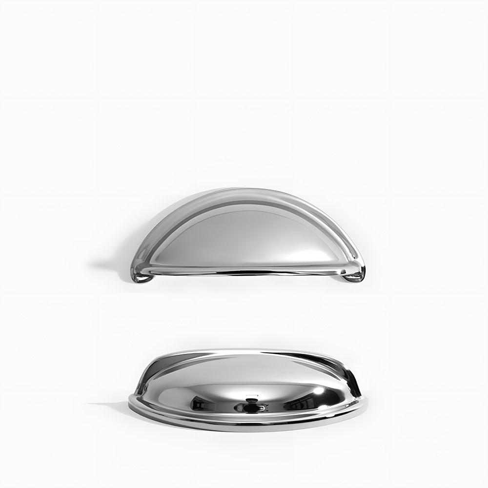 Vintage Shell Solid Brass Bin Cup Pulls For Drawer
