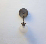 hand-blown glass shade wall sconce