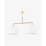 White Semi Flush Ceiling Light – Modern LED plain Semi-Flush Mount with Silk Fabric Shade