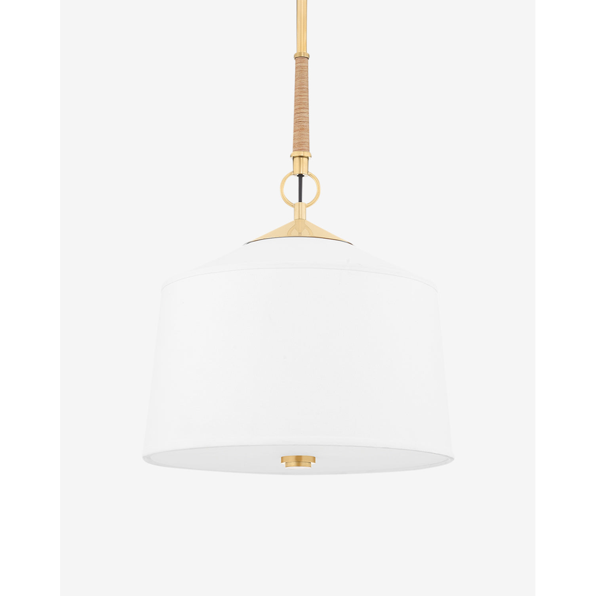 White Semi Flush Ceiling Light – Modern LED plain Semi-Flush Mount with Silk Fabric Shade