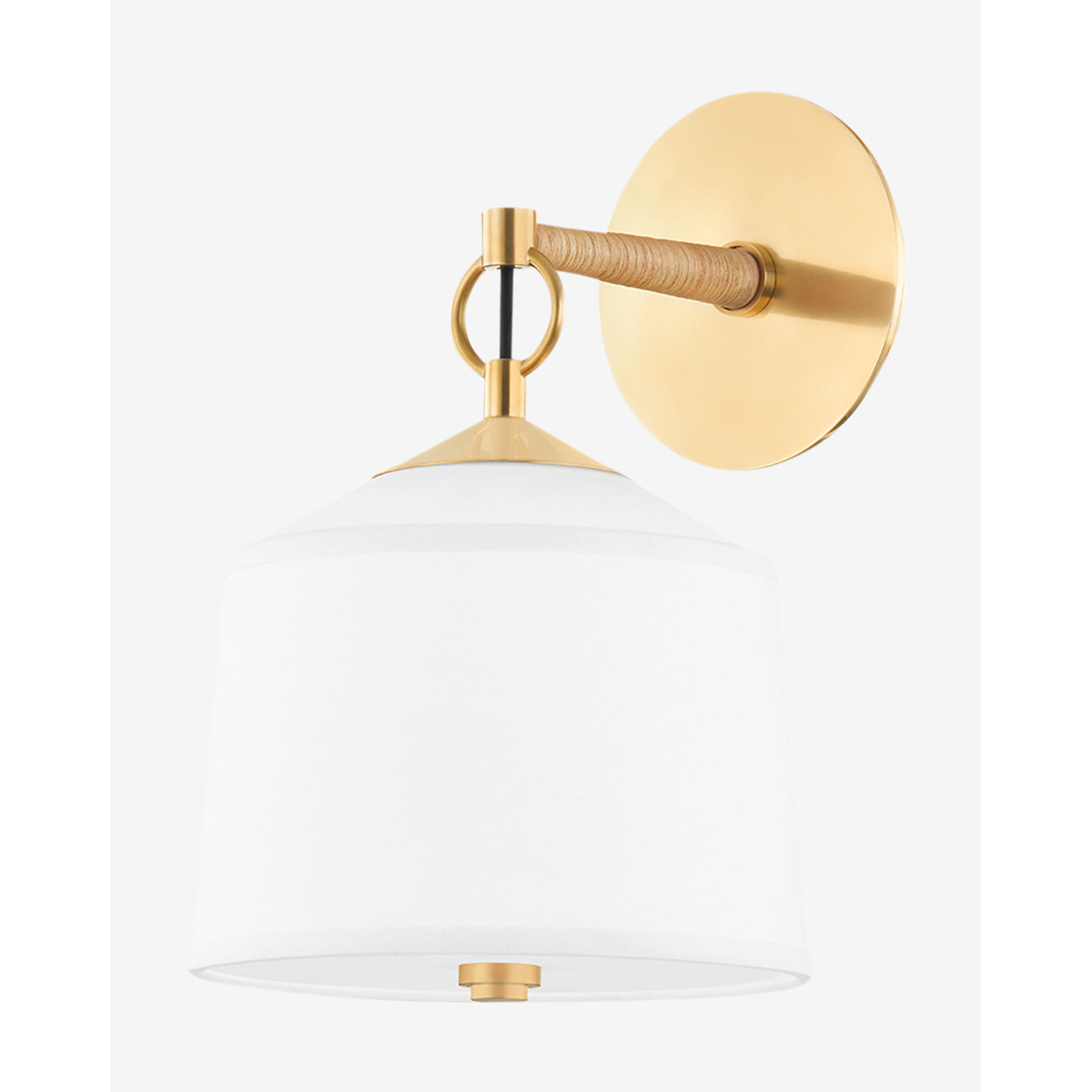 White Semi Flush Ceiling Light – Modern LED plain Semi-Flush Mount with Silk Fabric Shade