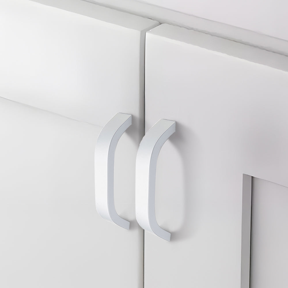 Sleek Curved Aluminum Alloy Cabinet Drawer Handles