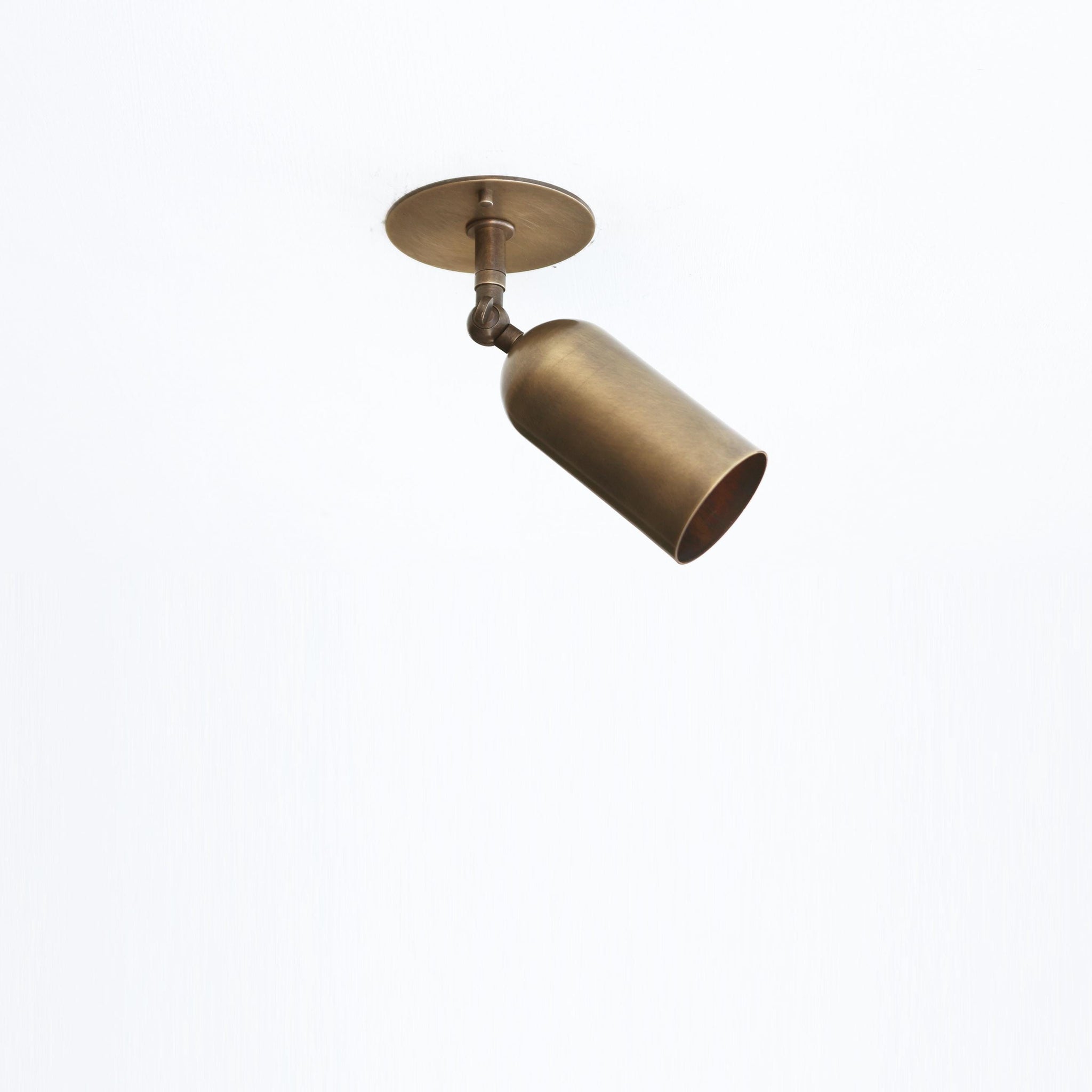 Adjustable Brass Ceiling Spotlight with Curved Shade
