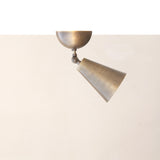 Adjustable Brass Ceiling Spotlight with Large Cone Shade