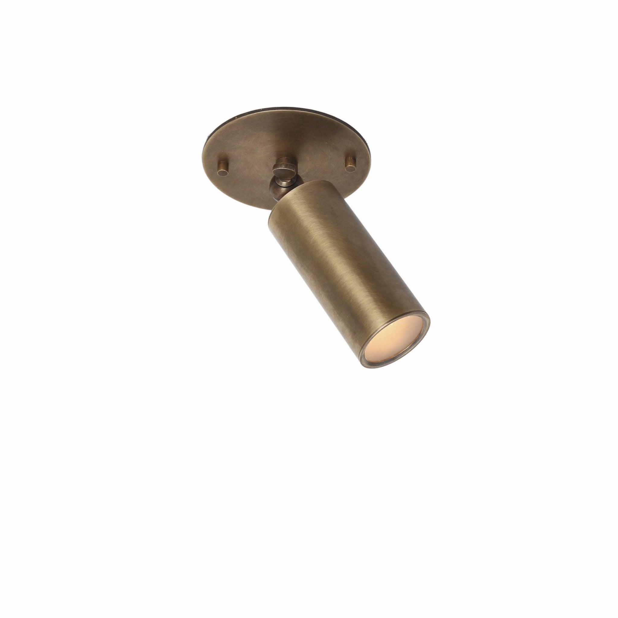 Adjustable Brass Cylinder Ceiling Spotlight, 5-Inch Shade