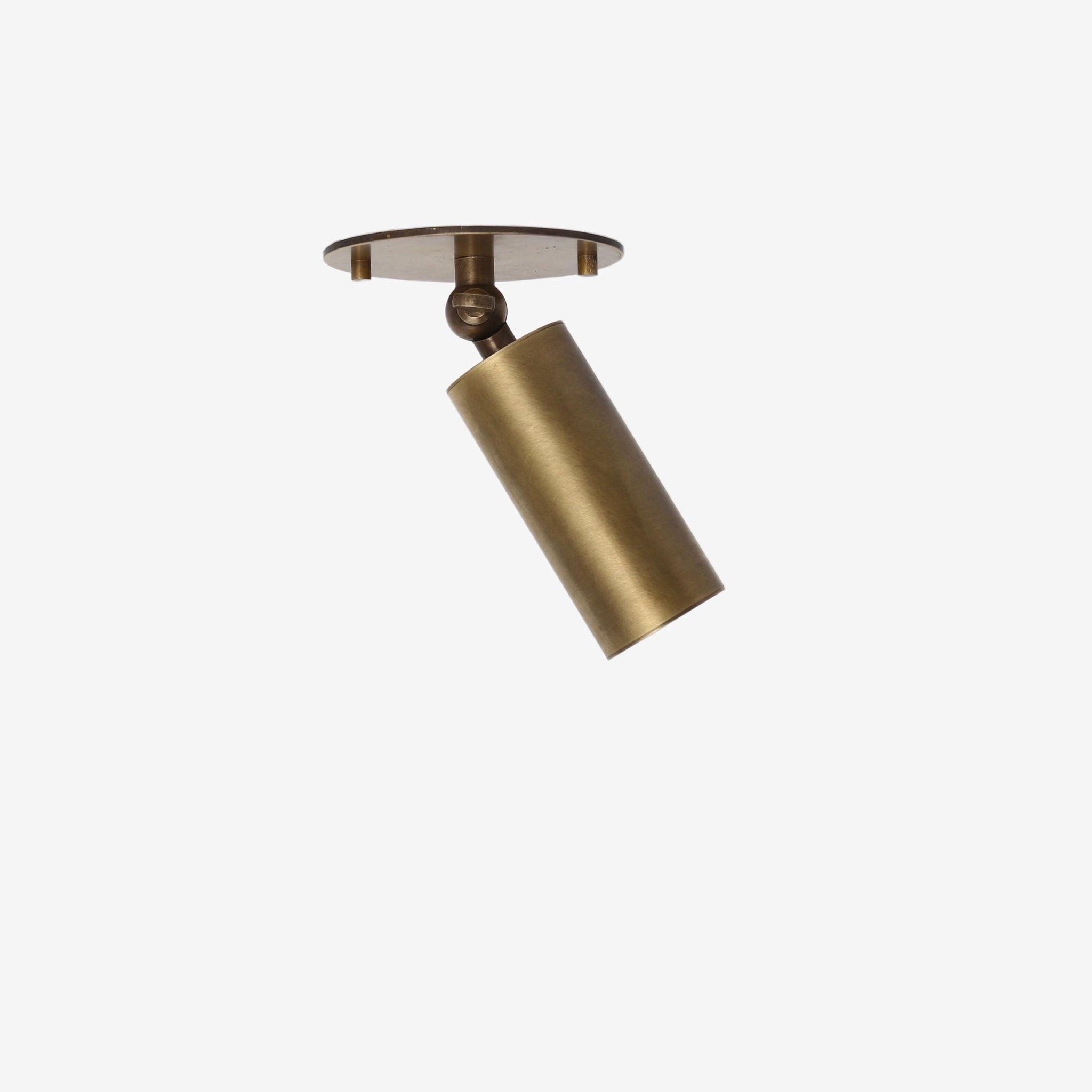 Adjustable Brass Cylinder Ceiling Spotlight, 5-Inch Shade