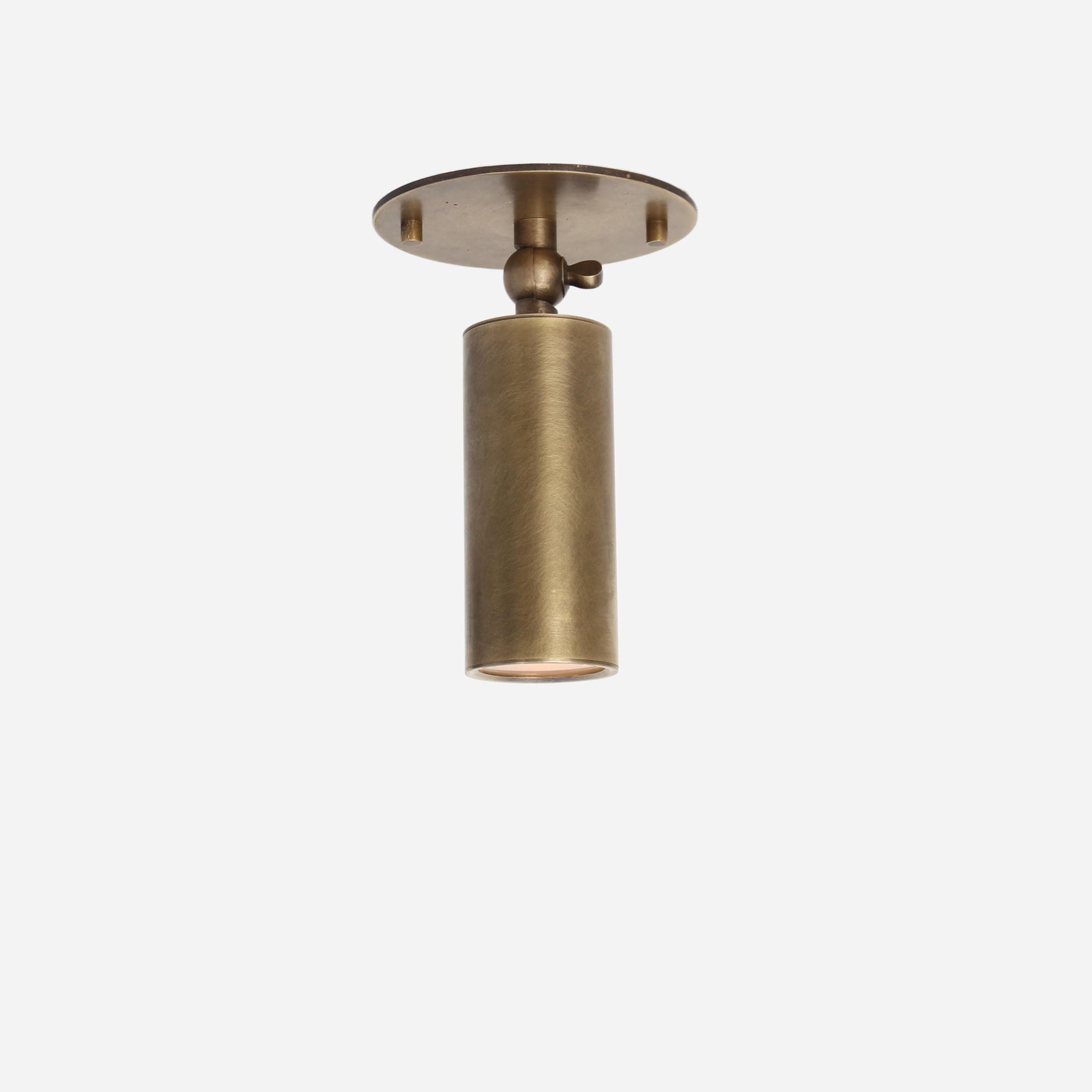 Adjustable Brass Cylinder Ceiling Spotlight, 5-Inch Shade